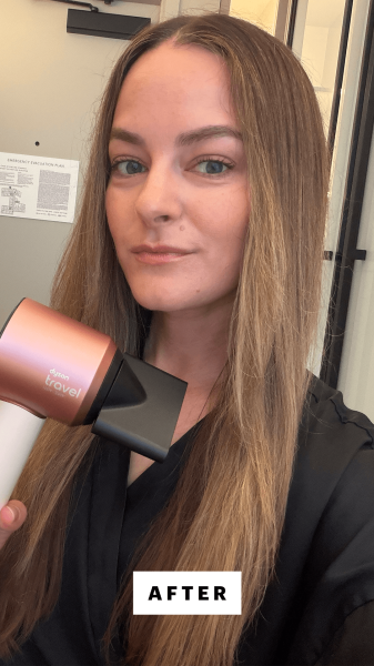 Panych after using the Dyson Supersonic Travel