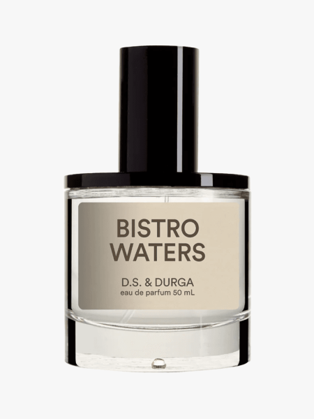 D.S. & Durga Bistro Waters in branded component on a light gray background
